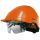 AUBOUEIX Schutzhelm IRIS2 Orange mit Brille und 4-Punkt Kinnriemen