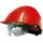 AUBOUEIX Schutzhelm IRIS2 Rot mit Brille und 4-Punkt Kinnriemen