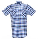 PLANAM Country Hemd 1/4 Arm Blau - Kariert