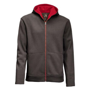 La Pirogue Bonded Fleecejacke Anthrazit-Rot 5XL