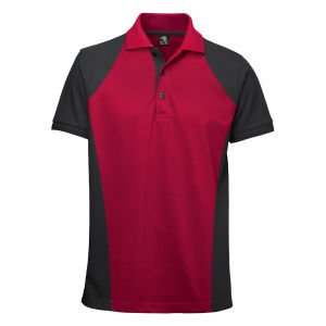 La Pirogue Bicolor Polo-Shirt Rot-Schwarz