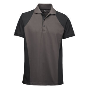 La Pirogue Bicolor Polo-Shirt Grau-Schwarz L