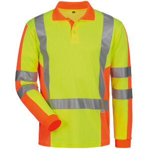 ELYSEE VEENDAM UV-Warnschutz-Langarm-Polo-Shirt Gelb/Orange