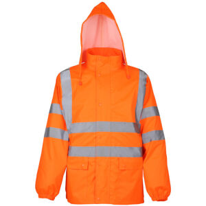 LeiKaTex Warnschutz-Regen-Jacke Orange 2XL