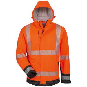 ELYSEE LUKAS Warnschutz-Softshelljacke Orange/Schwarz S