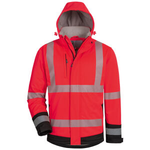 ELYSEE KALEB Warnschutz-Softshelljacke Rot/Schwarz