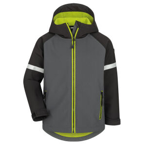 CRAFTLAND WIGALD Kinder-Softshelljacke Grau/Schwarz 170/176