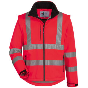 ELYSEE CULLEN Warnschutz-Softshelljacke 2 in 1 Rot/Schwarz