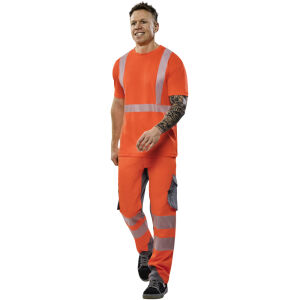 PLANAM NORIT Warnschutz-T-Shirt Orange/Zink