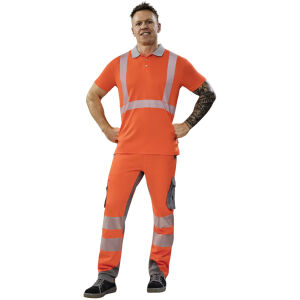 PLANAM NORIT Warnschutz-Polo-Shirt Orange/Zink