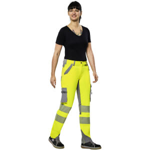 PLANAM NORIT Damen Warnschutz-Bundhose Gelb/Zink