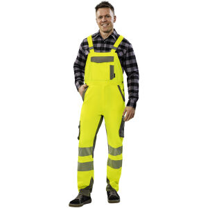 PLANAM NORIT Herren Warnschutz-Latzhose Gelb/Zink
