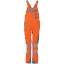 PLANAM NORIT Damen Warnschutz-Latzhose Orange/Zink