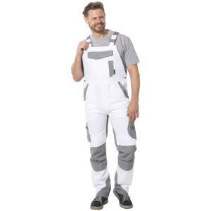 PLANAM NORIT Herren Latzhose Weiß/Zink