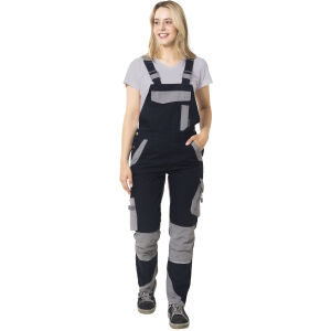 PLANAM NORIT Damen Latzhose Schwarzblau/Zink