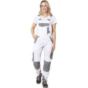 PLANAM NORIT Damen Latzhose Weiß/Zink