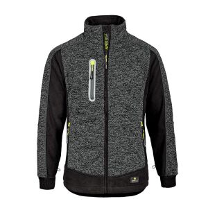 4PROTECT MAINE Wetterschutz-Fleecejacke Schwarz/Weiß Melange