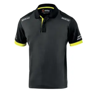 SPARCO TOLEDO Tech-Polo-Shirt Dunkelgrau/Gelb