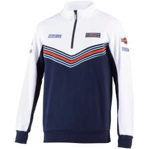SPARCO MARTINI RACING Sweatshirt Half Zip Blau/Weiß