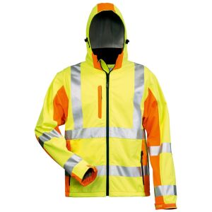 ELYSEE JIM Warnschutz-Softshelljacke Gelb/Orange
