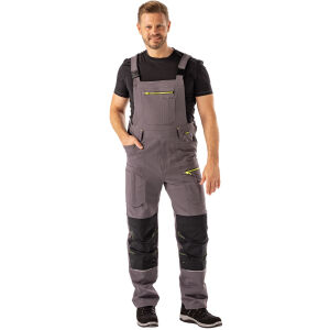 PLANAM rECOline Latzhose Schiefer/Schwarz