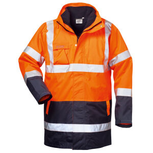 SAFESTYLE TRAVIS Warnschutz-PU-Parka 4  in 1 Orange/Marine