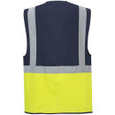 PORTWEST Paris Hi-Vis Kontrast Exekutiv Weste Gelb/Marine