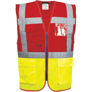 PORTWEST Paris Hi-Vis Kontrast Exekutiv Weste Gelb/Rot