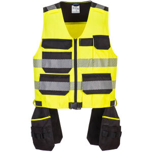 PORTWEST PW3 Hi-Vis Werkzeugweste Klasse 1 Gelb/Schwarz