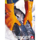 SINGER LATEXKREPP Latex-Handschuhe Orange, ca. 310 mm