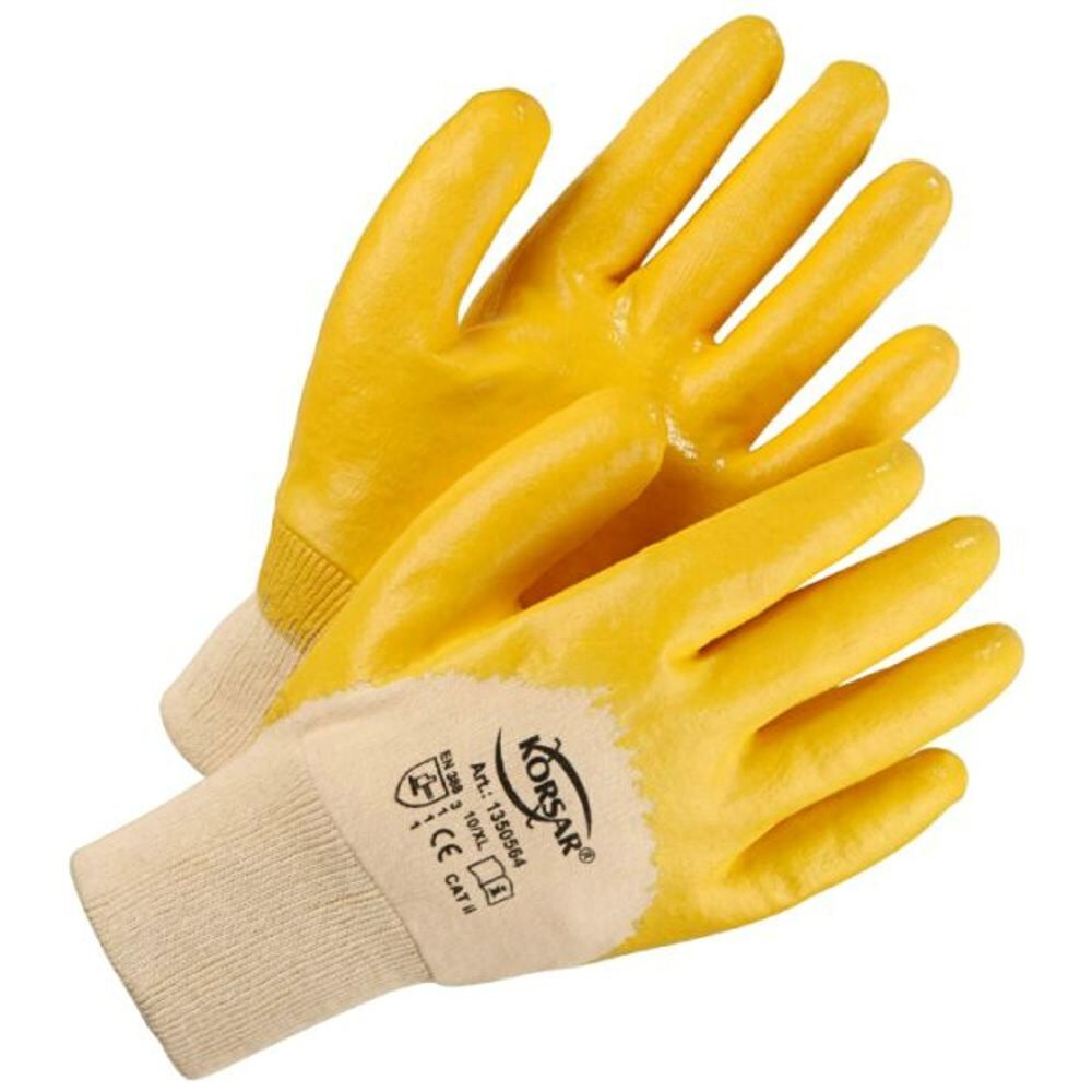 KORSAR Nitril Universal-Handschuhe gelb  flexible Gartenhandschuhe -, 4,99
