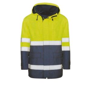 gammatex Warn-Wetterschutz-Jacke PRÄVENT 200 Gelb/Navy Länge 85 cm inkl. Wechselfutter S