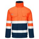gammatex Warn-Wetterschutz-Jacke STARLINE Orange/Navy Länge 70 cm inkl. Wechselfutter
