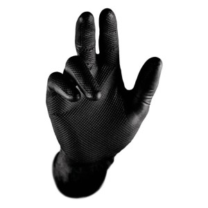 STRONGHAND GRIP Nitril Universal-Handschuhe Schwarz 7(S)