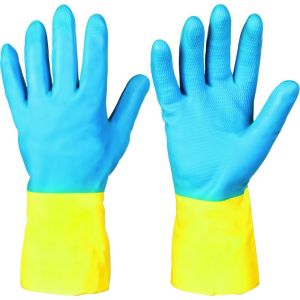 STRONGHAND KENORA Neopren Chemiekalienschutz-Handschuhe Blau/Gelb
