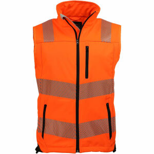 PREVENT Trendline Warnschutz-Softshellweste Orange/Schwarz M