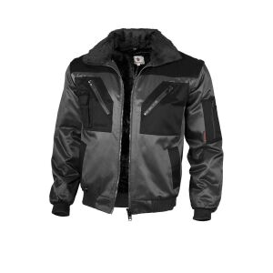 QUALITEX Pilotenjacke 4 in 1 Grau/Schwarz L