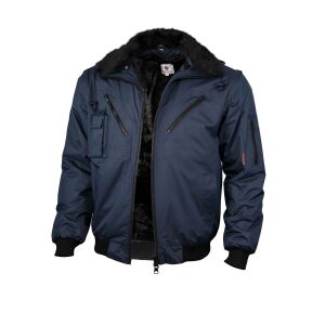 QUALITEX Pilotenjacke mit Kapuze 4 in 1 Marine Gr. L
