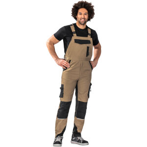 PLANAM NORIT Herren Latzhose Sand/Schwarz Gr. 64