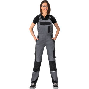 PLANAM NORIT Damen Latzhose Schiefer/Schwarz 38