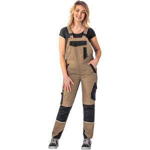 PLANAM NORIT Damen Latzhose Sand/Schwarz 54