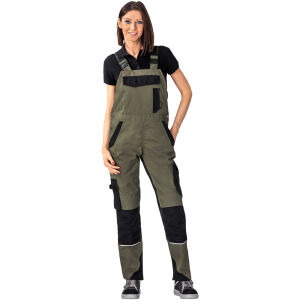 PLANAM NORIT Damen Latzhose Oliv/Schwarz 38