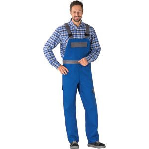 PLANAM MAJOR PROTECT Latzhose 1-lagig Kornblau/Grau 48